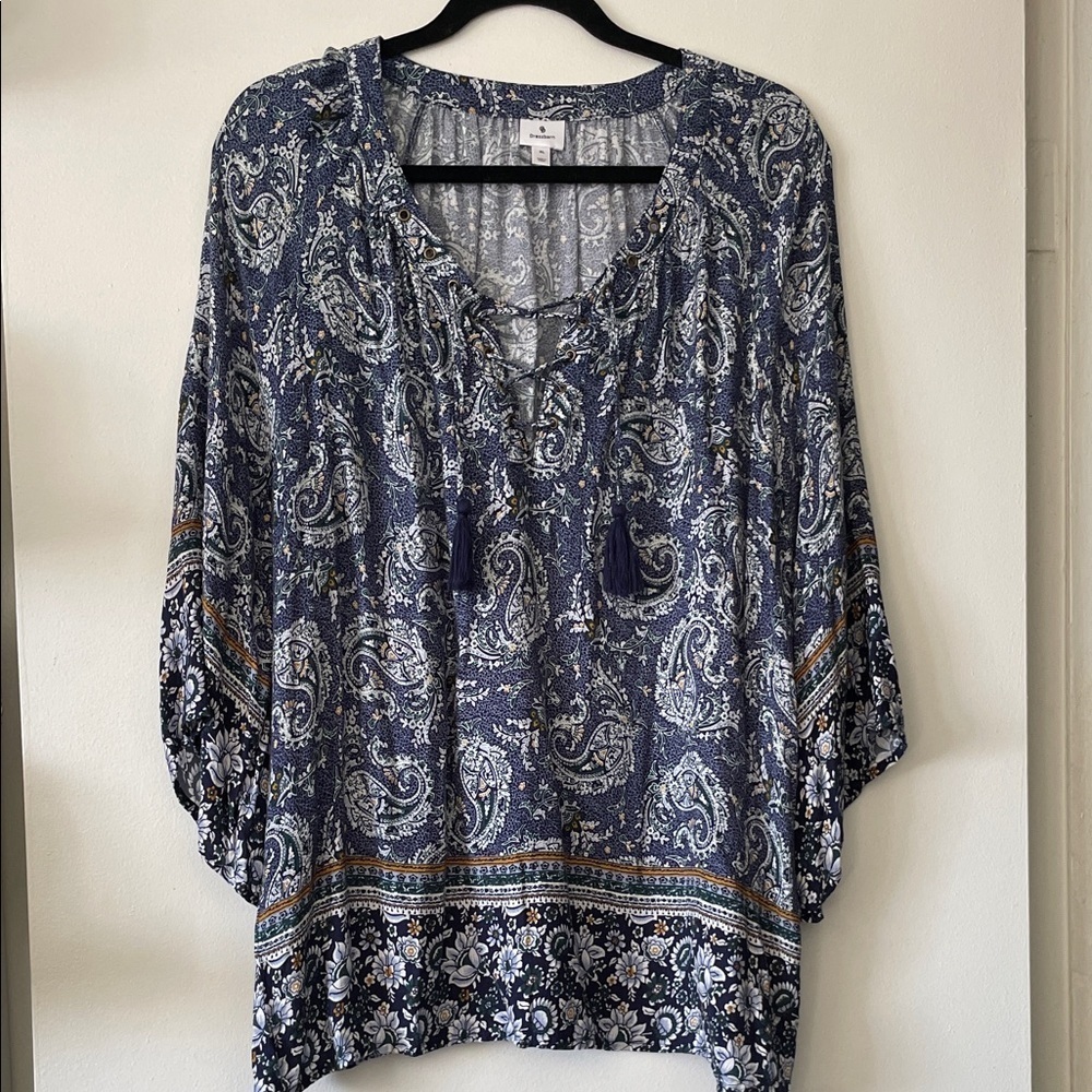 Dress Barn Navy Paisley Women's Tunic